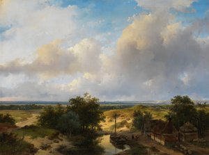 ハーレムを望むオランダの風景 作： アンドレアス・シェルフハウト