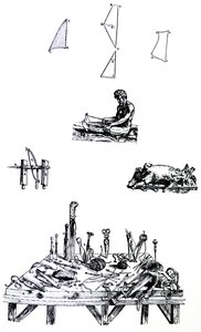 De Humani Corporis Fabricaの2冊目のプレート 作： Andreas Vesalius