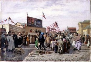 聖週間のトゥーラでのフェア 作： Andrei Andreevich Popov