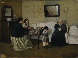 家族の朝。 1871年に子供に祈りを教える 作： Andrei Antipovich Rumyantsev