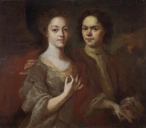 妻との自画像 c. 1729年 作： Andrei Matveyevich Matveyev