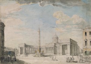 サンクトペテルブルクのカザン大聖堂、c。 1800 作： Andrei Nikiforovich Voronikhin