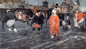 17世紀の休日のモスクワ通り、1895年