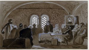 ボヤール (boiards、boiars) の時代の下院 (Boyar Duma)。 ロシア皇帝ミカエル 1 世 (1596 ～ 1645 年) の時代のキエフ大公国 (ルテニア) の王子たちの諮問委員会。 Andrei Petrovich Ryabushkin (Riaboutchkine) (1861-1904) の作品、アクア