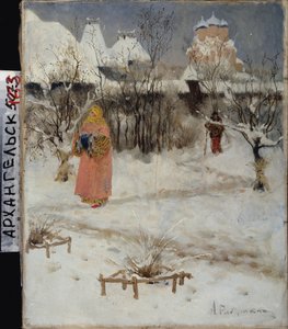 ボヤールの女の子（ボヤール、ボヤール）の散歩。 Andrei Petrovich Ryabushkin（Riabutchkin）（1861-1904）による絵画、キャンバスに油彩 作： Andrei Petrovich Ryabushkin