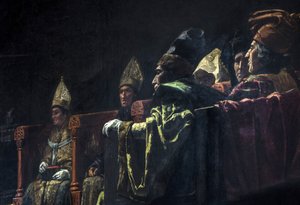 Compromis de Caspe (1412) - 歴史画: The Compromise of Caspe par Parlade y Heredia, Andres (1859-1933)