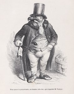 家主に支払うために、非常に厳しい男で、その名前はM. Vautour で、Scenes from t ...、ca。 1837-47。 作： Andrew Best Leloir