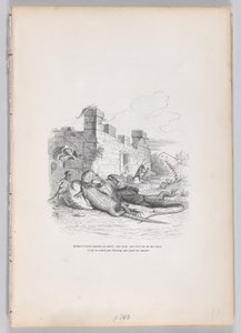 彼が太陽の下で寝ていたとき... の私生活と公の生活の場面から...、ca。 1837-47。 作： Andrew Best Leloir
