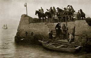 ジェームズ2世の飛行、1688年、「ハッチンソンのイギリス国民の物語」、1923年頃のイラスト