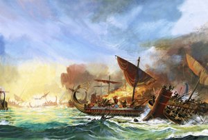 サラミスの戦い（紙にグワッシュ）