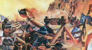 1203年、コンスタンチノープルを包囲するキリスト教徒（カラーリトグラフ） 作： アンドリュー・ハウワット