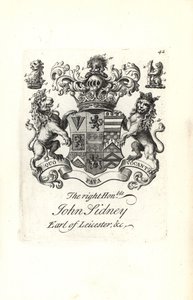 第7代Leicester伯爵Jocelyn Sidney氏の紋章とクレスト。