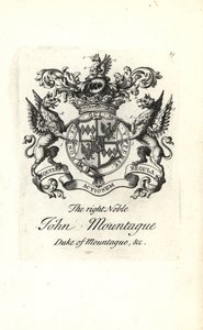 第2代モンタギュー公爵ジョン・モンタギューの紋章とクレスト 1690年～1749年 作： Andrew Johnston