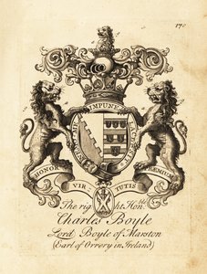 右名誉チャールズ・ボイル、マーストンのボイル卿、アイルランドのオラリーの4番目の伯爵の紋章 作： Andrew Johnston