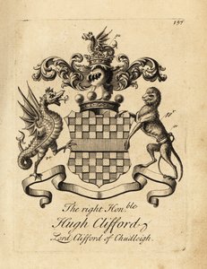 チャドリーのクリフォード卿、第2男爵クリフォード（1663-1730）の右名誉クリフォードの紋章 作： Andrew Johnston