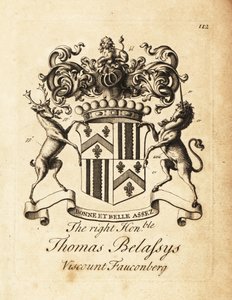 フォーコンバーグ伯爵トーマス・ベラシス（Thomas Belassys, Viscount Fauconberg）の紋章（1699年～1774年 作： Andrew Johnston