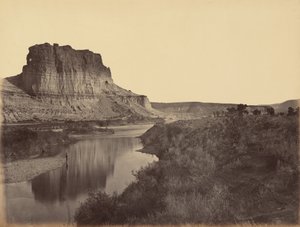 プレート24キャッスル・ロック、グリーン・リバー・バレー、1869年（写真） 作： アンドリュー・ジョセフ・ラッセル