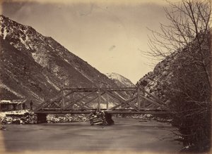 プレート42モルモン・ターンパイク橋、ウェーバー・キャノンの河口（1869年）（写真 作： アンドリュー・ジョセフ・ラッセル