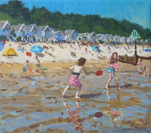 Bat and ball,Wells-next-the-sea, 2019,(oil on canvas) 作： Andrew Macara