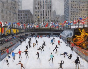 クリスマススケート、ロッカーフェラアイスリンク、ニューヨーク、（2017、 作： Andrew Macara