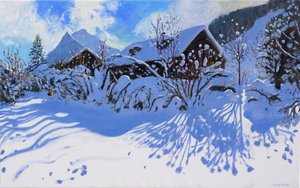 新鮮な雪、モージン村、2015、