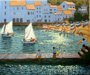 Sailboats,Cadaques,Costa Brava,2013,(油彩・キャンバス) 作： Andrew Macara