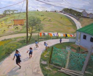 スクールチルドレン、2011年（キャンバスに油彩） 作： Andrew Macara