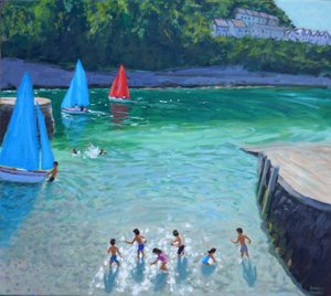 石をスキミング、ルー、コーンウォール、2018 作： Andrew Macara