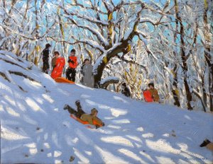 そり、2010年（キャンバスに油彩） 作： Andrew Macara