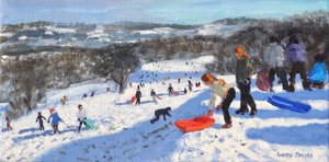 赤いそり、Allestree Park、ダービー、2016、 作： Andrew Macara