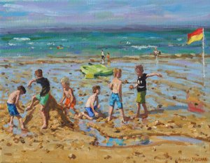 The sandcastle,Wells-next -the- sea ,Norfolk, 2019,(oil on canvas) 作： Andrew Macara