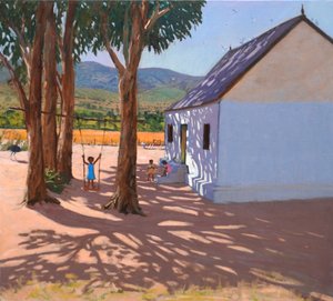 ブランコ、クライン（小）カルー、南アフリカ、2000年（キャンバスに油彩） 作： Andrew Macara