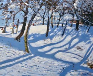Winter Ladmanlow,Buxton, Derbyshire,2010, （油彩・キャンバス 作： Andrew Macara