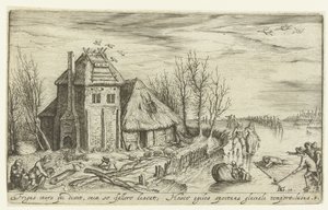 スケーターのいる冬の風景 風景（シリーズタイトル） 作： Andries Jacobsz. Stock