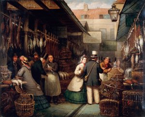 レドンホール マーケット、ロンドン、1865 年。 作： Andries Scheerboom
