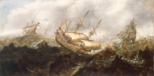 嵐の海の船 作： Andries van Eertvelt