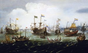 オランダ艦隊の帰還（5月1日 作： Andries van Eertvelt