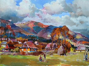 秋の山村 作： 