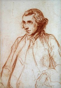 紳士の肖像（赤チョーク） 作： Angelica (attr. to) Kauffmann