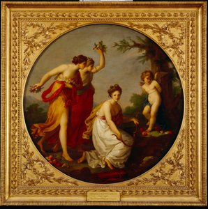 Cupidon aseista riisuminen (öljy kankaalle) 作： Angelica Kauffman