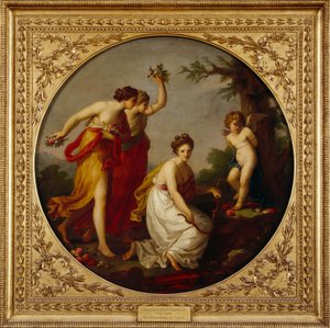 「キューピッドの武装解除」、c1800 作： Angelica Kauffman