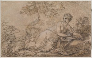 女性詩人、おそらくサッフォー 作： Angelica Kauffmann
