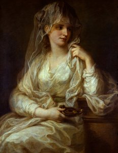 ヴェスタル処女としての女性の肖像 - アンジェリカ (アンジェリカ) カウフマン (1741-1807) による絵画、キャンバスに油彩 作： Angelica Kauffmann
