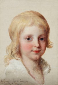 ナポリの皇太子、フランチェスコの少年、頭と肩の肖像画の研究、 作： Angelica Kauffmann