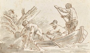 網を引っ張る漁師 作： Angelica Kauffmann