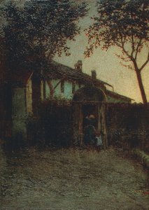 アンジェロ・モルベッリの「夜明け 作： Angelo Morbelli