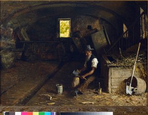 ウッドスプリッター。 1881-84 作： Angelo Morbelli