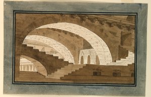 舞台デザイン、宮殿の地下室のインテリア 作： Angelo Toselli