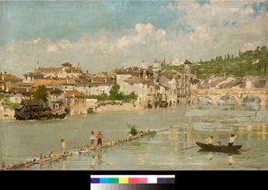 漁師またはヴェローナ アンジェロ・ダッロカ・ビアンカ（1858-1942）作 1884年 個人蔵 作： Angelo dall