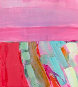 夏の麦畑（夕暮れ時）, 2012, 木にアクリル 作： Angie Kenber